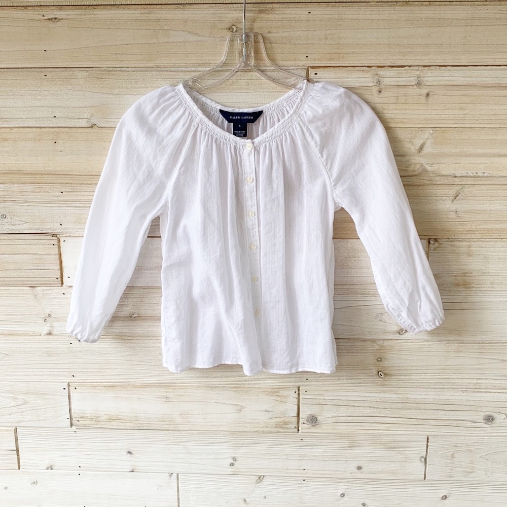 Ralph Lauren Cream Blouse Girls Size 5.
